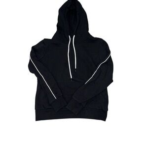 35. Fashion Nova Women’s Black Hoodie with White Accents